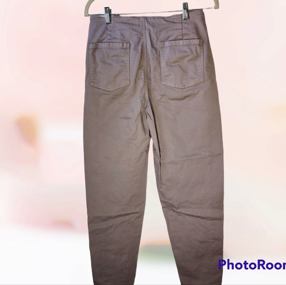 Eileen Fisher khaki front pleated tapered trouser pants women's size 4 - Picture 2 of 9